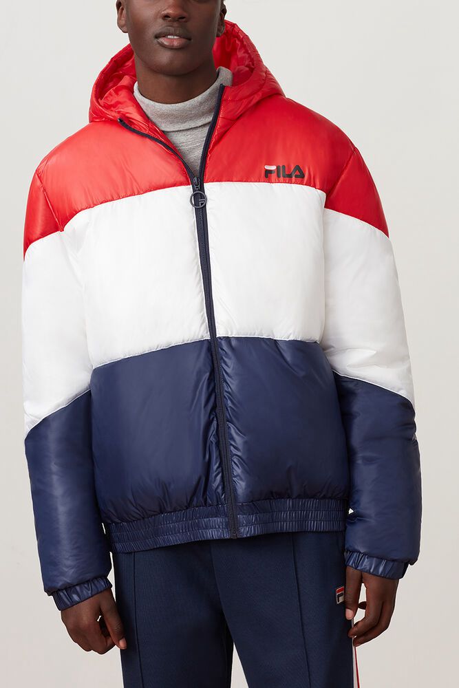 Fila Jacket Mens Red/White/Navy - Tatum Wind - Philippines 1068734-ZE